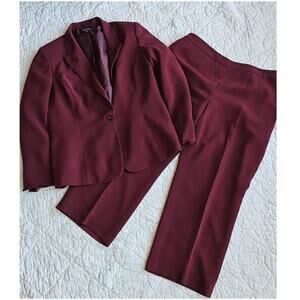 Kasper Burgundy Women's Blazer & Pants Suit